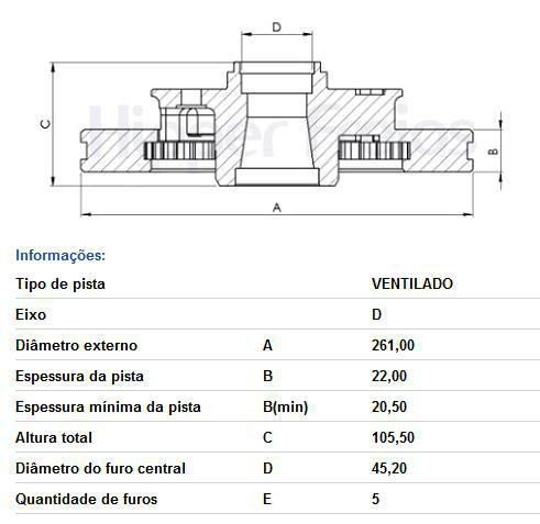 Par Disco Freio Dianteiro - Ranger / Explorer 4.0 12v 1991 a 1995