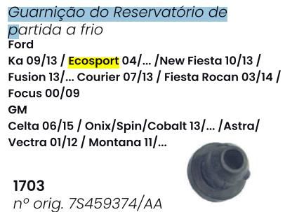 Bucha Reservatório Partida Fria - Spin 1.4 8v após 2013...
