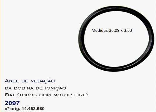 Anel Vedação Suporte Bobina Ignição - Retentor 36,09 x 3,53 - Fiorino 1.4 8v após 2013...