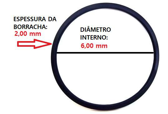 Anel Oring Milimétrico - 6,00mm x 2,00mm - Universal