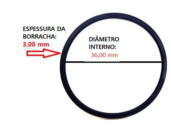 Anel Oring Milimétrico - 36,00mm x 3,00mm - Universal