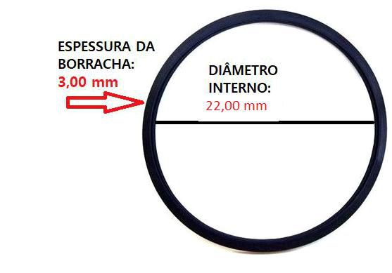Anel Oring Milimétrico - 22,00mm x 3,00mm - Universal