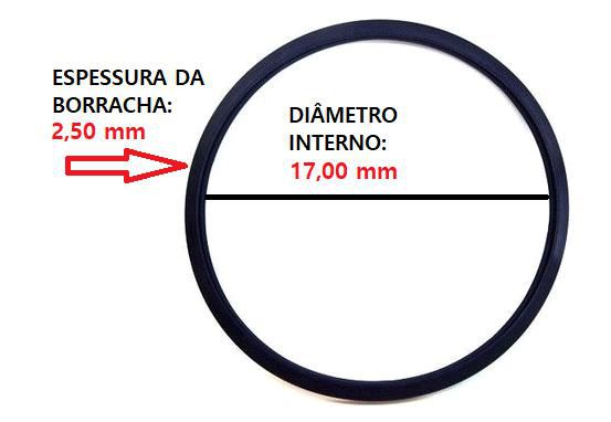 Anel Oring Milimétrico - 17,00mm x 2,50mm - Universal