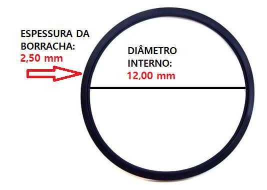 Anel Oring Milimétrico - 12,00mm x 2,50mm - Universal