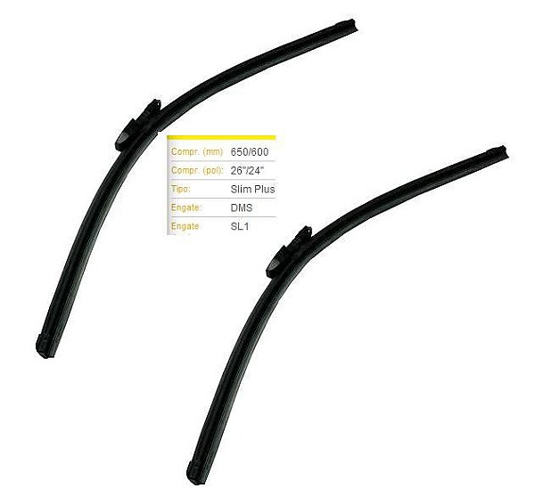 Par Palheta  Dianteira 26"/24" - Classe E 3.5 24v - 5.5 24v 2009 a 2012 - Lado Motorista / Passageiro