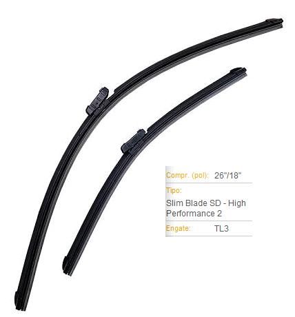 Par Palheta  Dianteira 26"/18" - Polo 1.0 12v - 1.6 16v após 2016... - Lado Motorista / Passageiro - Conexão TL3