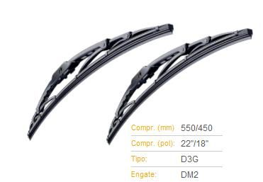 Par Palheta Dianteira 22"/18" - Strada 1.3/1.4/1.5/1.6/1.8 - 8v/16v 1998 a 2015 - Lado Motorista / Passageiro - Conexão G