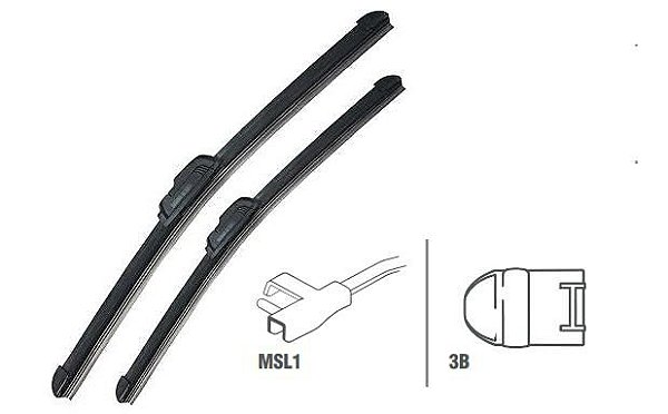 Par Palheta Dianteira 21"/19" - Ecosport 1.6 8v - 2.0 16v 2005 a 2012 - Lado Motorista / Passageiro - Conexão G