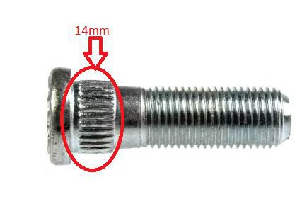 Prisioneiro e Porca Roda Dianteira e Traseira - Estria 14mm-  Kicks 1.6 16v após 2017...