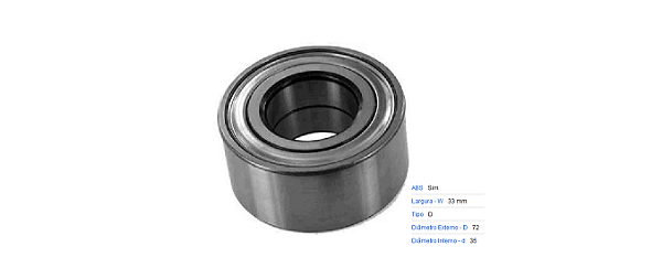 Rolamento Roda Dianteira Brava 1.6 16v-Manual- 1998 a 2002 - C/ABS