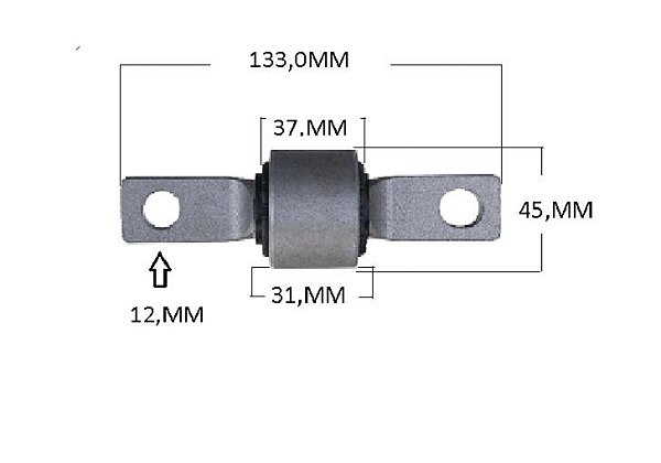 Bucha Suspensão Braço Traseiro - Lado Chassis - Auxiliar - CRV 2.0 16v após 2002... - 45mm