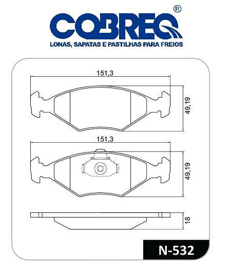 Pastilha Freio Dianteiro - Palio Weekend 1.0 16v - 1.4/1.6 8v 1999 a 2009 - Mola Ruido Grande