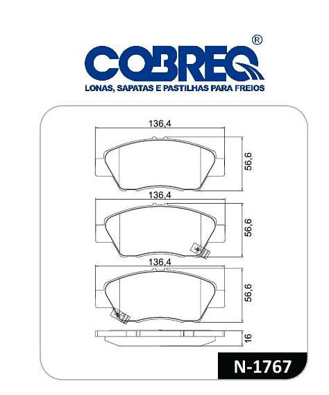 Pastilha Freio Dianteiro - Honda New FIT 1.5 16v após 2014...