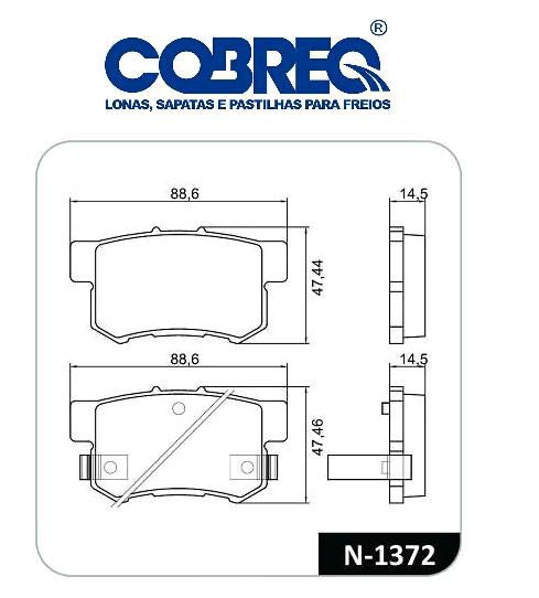 Pastilha Freio Traseiro - New Civic 2.0 16v após 2013... - C/Alarme