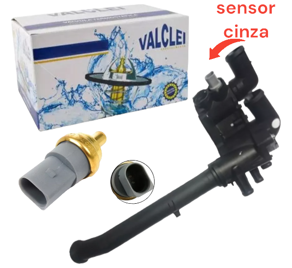 Válvula Termostática e Carcaça/Cavalete - Saveiro G5 / G6 / G7 1.6 8v após 2008...