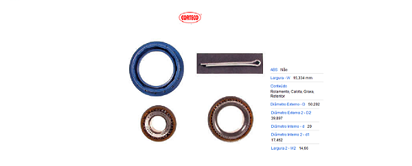 Kit Rolamento Roda Traseiro - Monza 1.6/1.8/2.0 8v 1982 a 1996