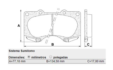 Jogo Pastilha Freio Dianteiro - Land Cruiser Prado 3.0 8v 2003 a 2009