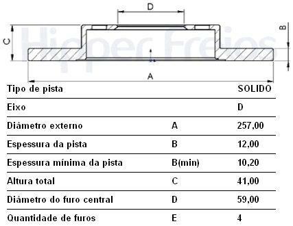 Par Disco Freio Dianteiro - Uno Novo 1.0/1.4 8v após 2010... - Sólido