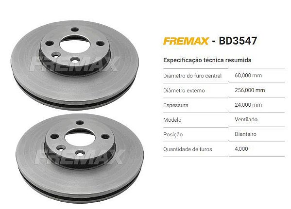 Par Disco Freio Dianteiro - Spin 1.8 8v 2012 a 2016