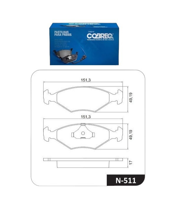 Jogo Pastilha Freio Dianteiro - Tipo 1.6 8v 1993 a 1997