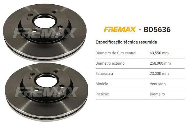 Par Disco Freio Dianteiro - Ventilado Fiesta New 1.6 16v - Sigma 2010 a 2019