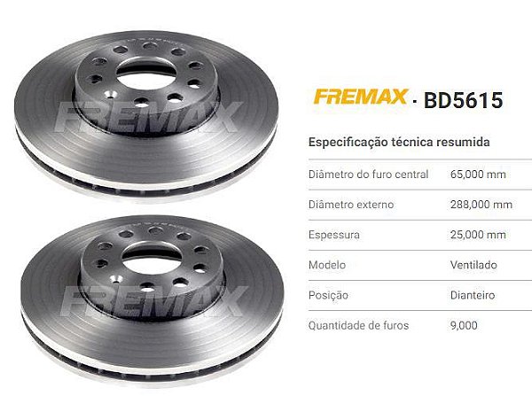 Par Disco Freio Dianteiro - Golf 1.6/2.0 8v 1999 a 2014