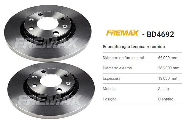 Par Disco Freio Dianteiro - Sólido 307 / 307 SW 2.0 16v 2003 a 2008