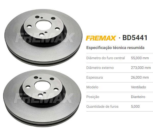 Par Disco Freio Dianteiro - Corolla 1.8/2.0 16v 2008 a 2014