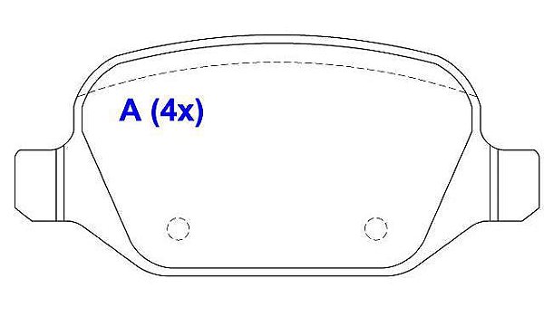 Jogo Pastilha Freio Traseiro - Fiat 500 / Cinquecento 1.4 16v 2009 a 2015