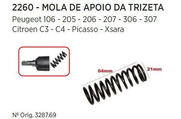 Mola de Apoio da Trizeta da Tulipa Semi-EIXO - Xsara
