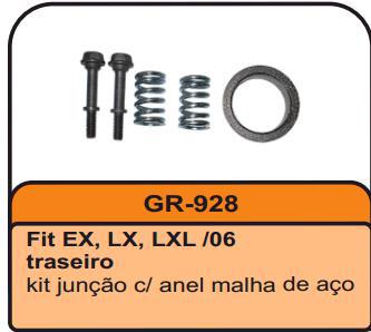 Kit Anel/Gaxeta Escapamento Traseira - C/Mola + Parafuso - FIT até 2006