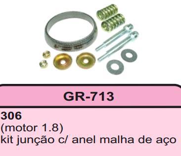 Kit Anel/Gaxeta Escapamento - C/Mola + Parafuso - 306 Peugeot 1.8