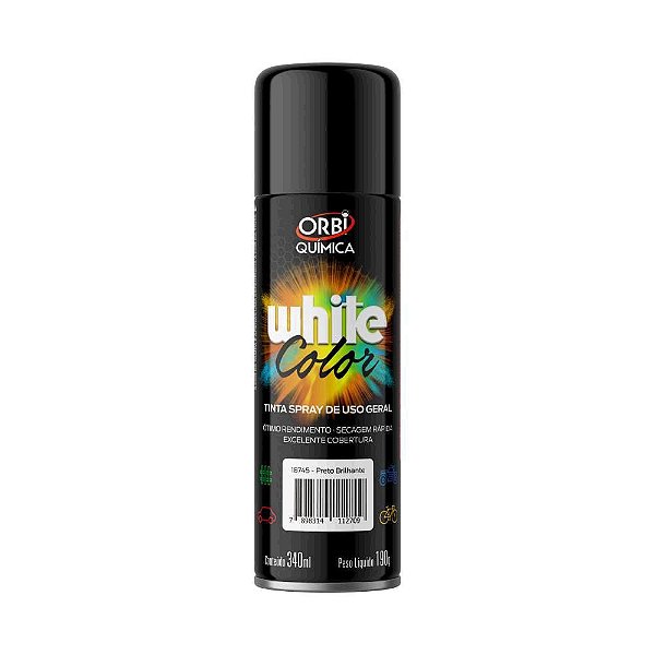 Tinta Spray Color Preto - Brilhante