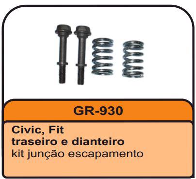 Kit Anel Gaxeta Escapamento Dianteiro e Traseiro - C/Mola + Parafuso - FIT