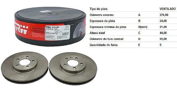 Disco Freio Dianteiro - Nivus 1.0 12v após 2021...*