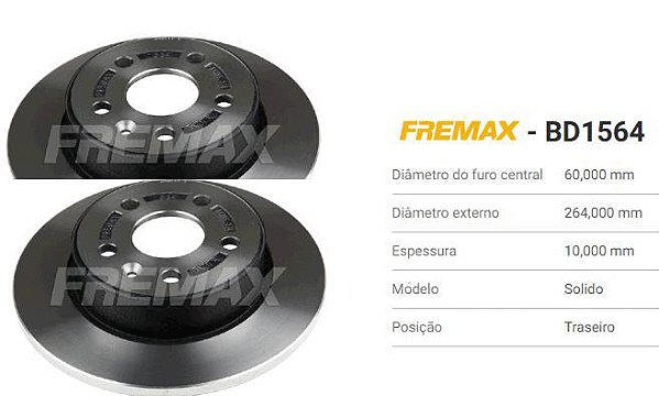 Disco Freio Traseiro - Cruze e Cruze Sport 1.4 16v após 2016...