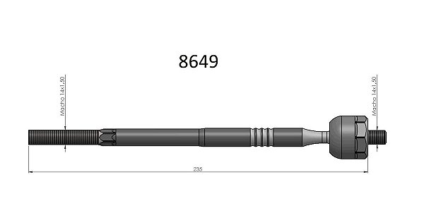 Barra Axial Direção 208 1.2 12v - 1.6 16v 2017 a 2020