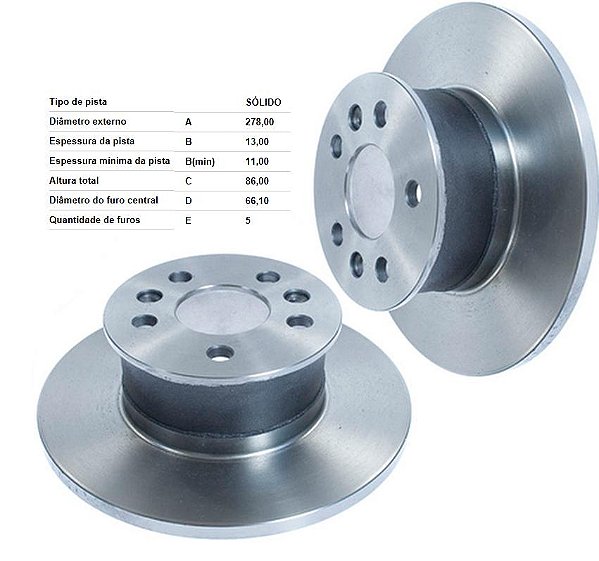 Par Disco Freio Dianteiro Kombi 1.4 8v - 1.6 8v 1982 a 2013