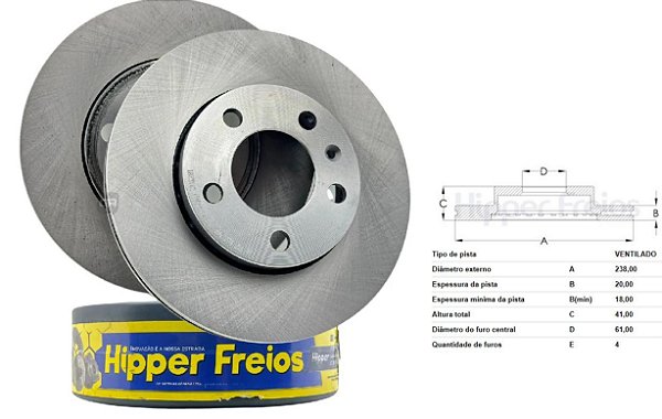 Par Disco Freio Dianteiro Symbol 1.6 8v 2008 a 2013