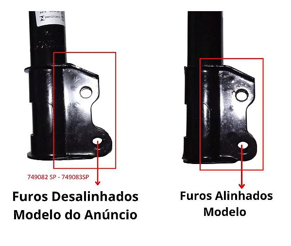 2 Amortecedor Dianteiro Furo Desalinhado Mobi Fire 1.0 6v/8v Fire 2016 a 2020