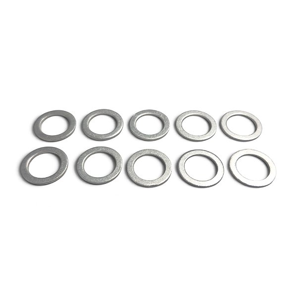 10 Anel Vedação Bujão Carter Óleo Motor Universal - 14x20mm Aluminio