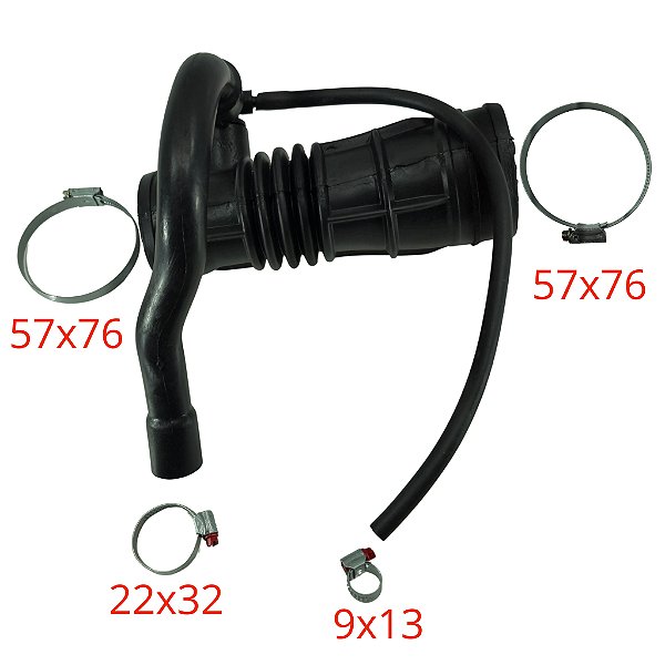 Kit Mangueira Filtro Ar Palio 1.0 8v após 2008... - C/Abraçadeiras