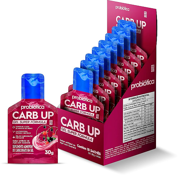 CarbUp Gel Super Formula AÇAÍ COM GUARANÁ c/10 - Probiotica