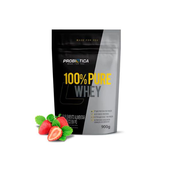 100% Pure Whey REFIL Morango - Probiotica