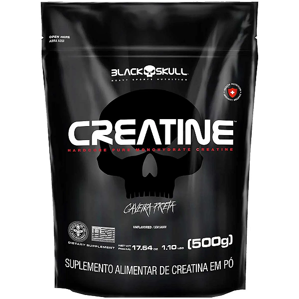 Refil Creatine 100% Pura 500g - BlackSkull