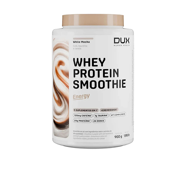Whey Protein Smoothie Energy c/ cafeína 900g White Mocha - Dux Human Health
