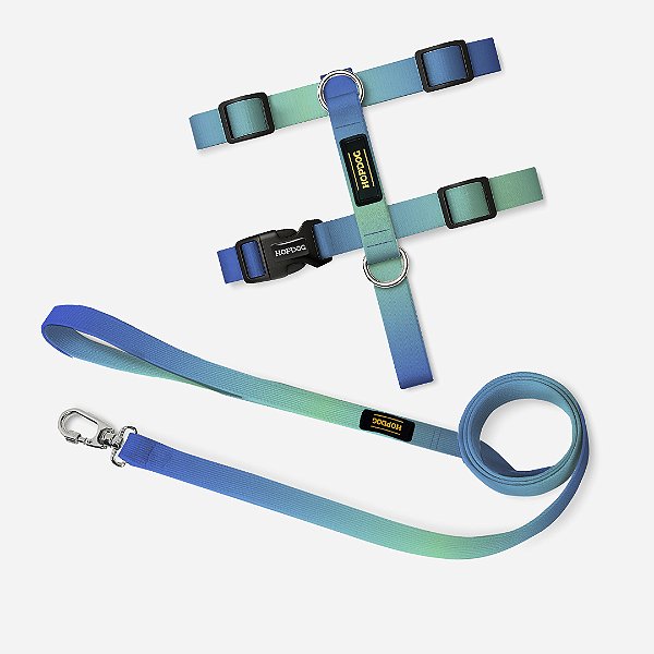 Kit Azul e Verde - Peitoral H com Guia