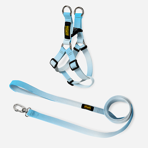 Kit Azul Claro - Peitoral Step In com Guia