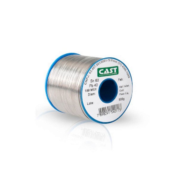Estanho em fio 60X40 189MSX 0,5mm 500g Cast Metais (Eletrônica)