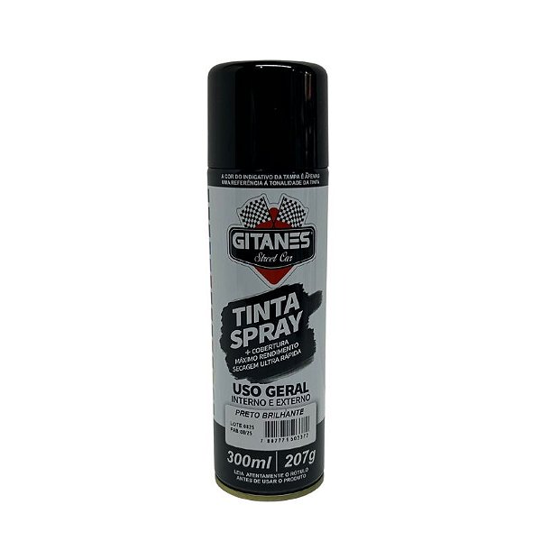 Tinta Spray Preto Brilhante 300Ml/207G Gitanes